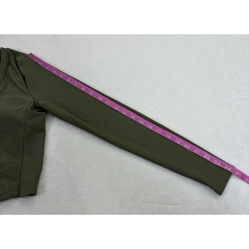 Calia by Carrie Underwood Women’s Green Ribbed Athletic Top Sz Med Long Sleeve - Picture 3 of 11